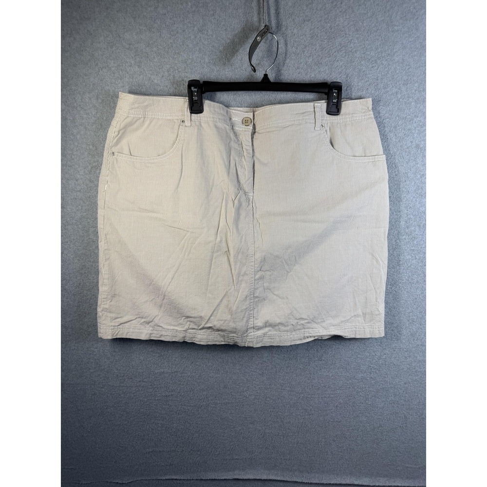Karen Scott Skort Womens 18 Beige Striped Twill Lined‎ Pockets Stretch Casual